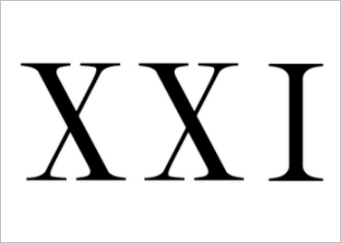 Number twenty one in Roman numerals